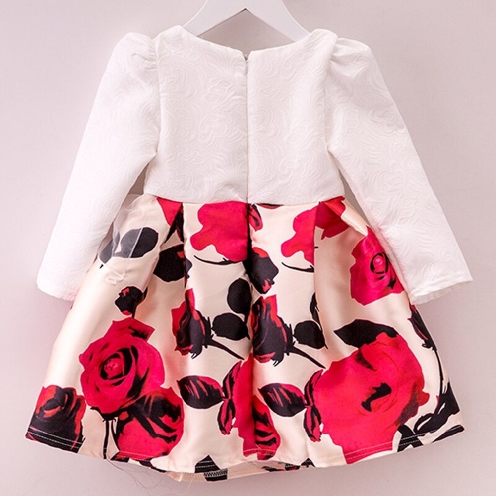 Curtsy&Bows Girl's White Bodice w/Box Pleat Pink Floral Bottom, Size 3T, NWT - Picture 3 of 6